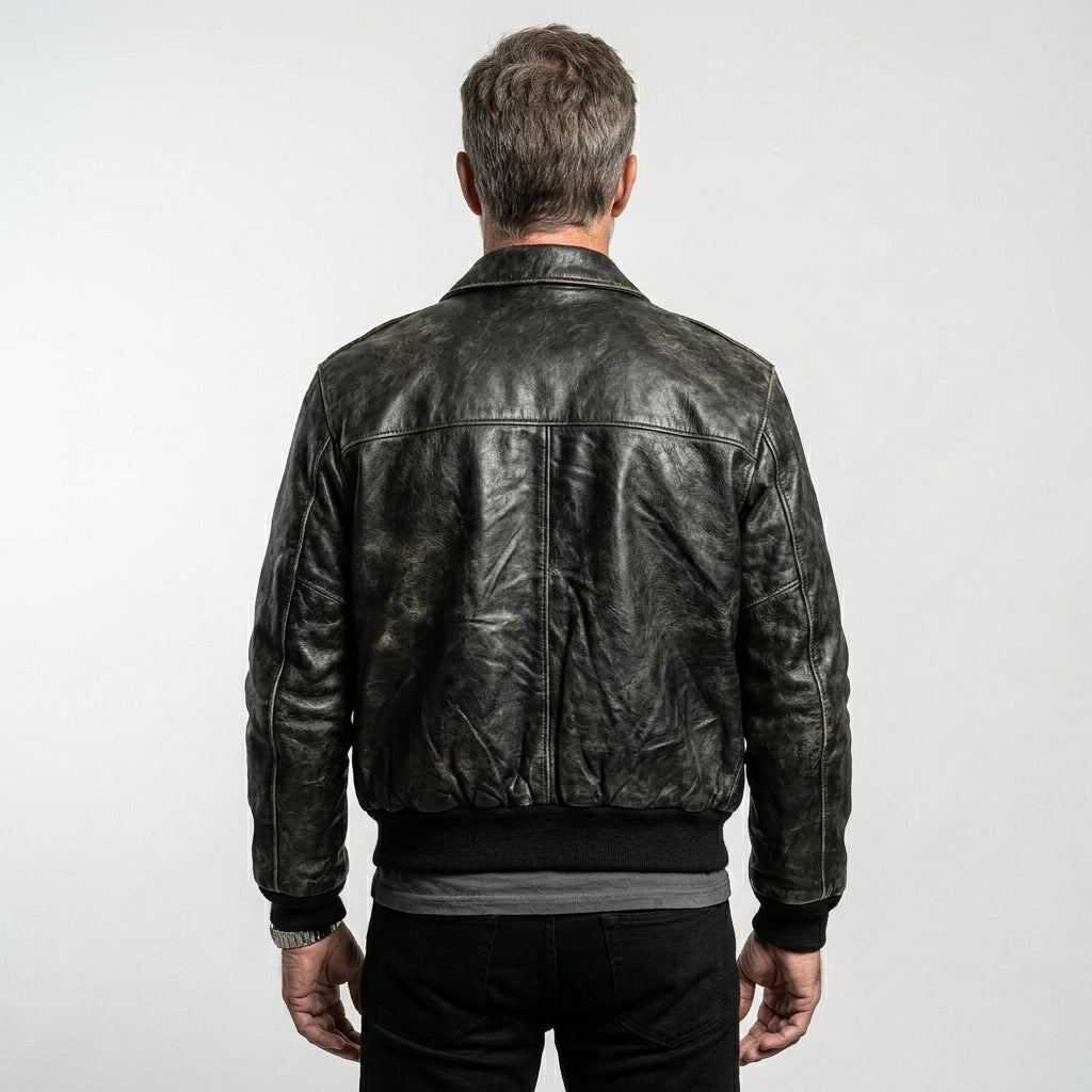 Men’s Vintage Military Flight Leather Jacket