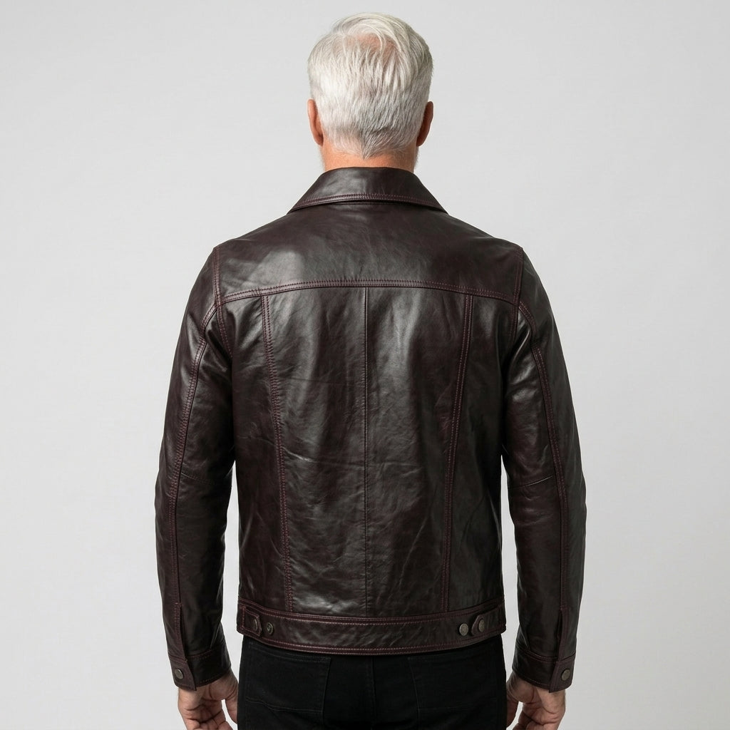 Men’s Classic Leather Harrington Jacket