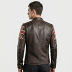 Men’s Union Jack Cafe Racer Leather Jacket