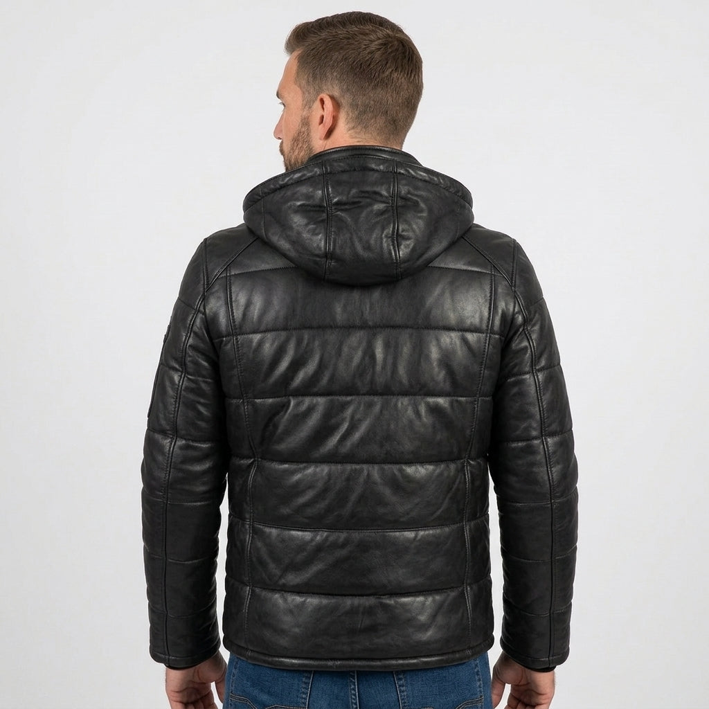 Men’s Sportswear Leather Down Jacket