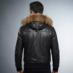 Men’s Vintage Hooded Biker Jacket