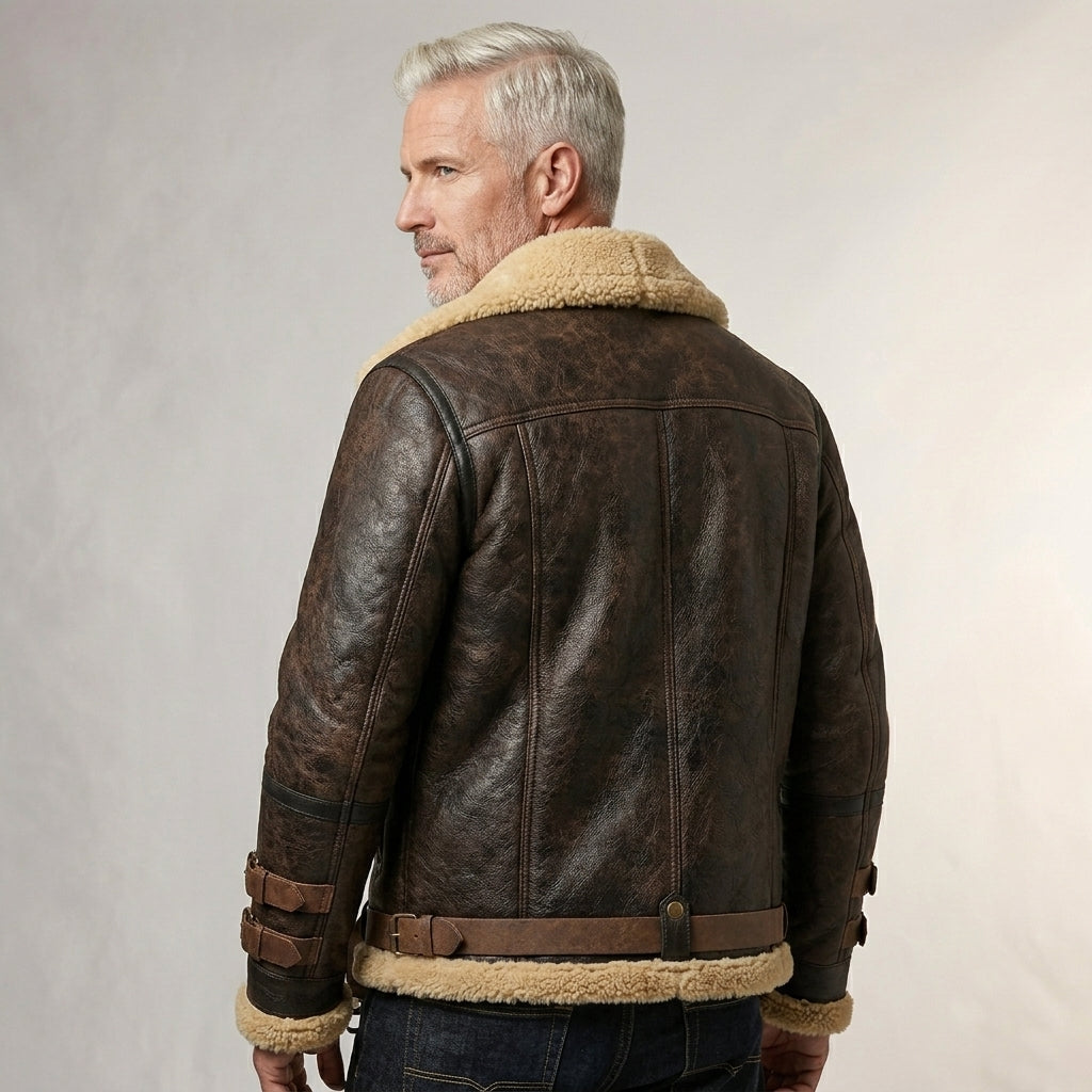 Men’s B3 Flying Aviator Shearling Leather Jacket