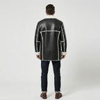 Men’s Long Sheepskin Shearling Trench Jacket