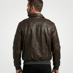 Men’s Pilot Leather Jacket – Classic Aviator Bomber Flight Style
