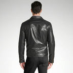 Men’s Modern Black Leather Jacket – Slim Fit Contemporary Style