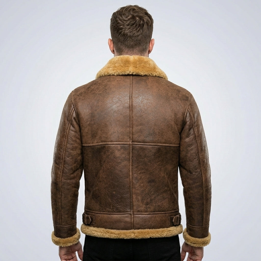 Men’s Brown B3 Sheepskin Flying Aviator Jacket