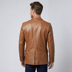 Men’s Designer Brown Lambskin Leather Blazer