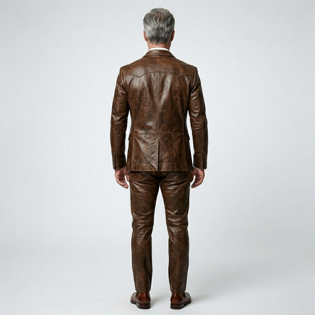 Men’s Black Lambskin Leather Blazer