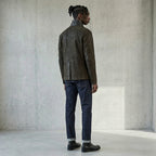 Men’s Black Suede Leather Blazer Jacket