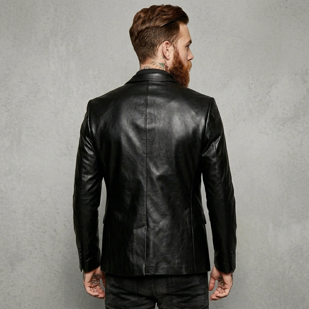 Men’s Stylish Lambskin Leather Blazer Jacket