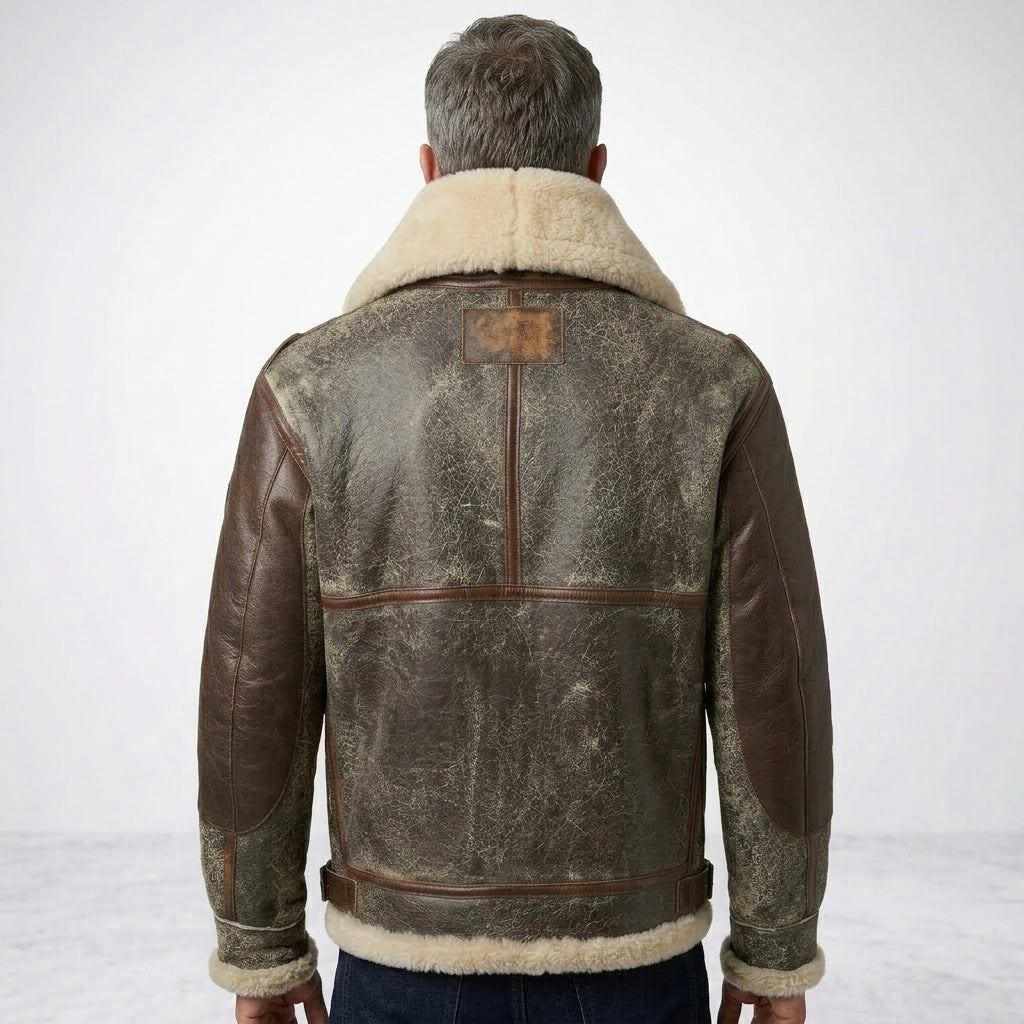 Men’s B-3 Leather Bomber Jacket – Classic Aviation Style