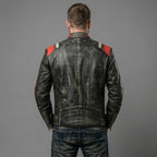 Men’s Black Vintage Cafe Racer Distressed Leather Jacket