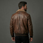 Men’s Chocolate Brown G-1 Leather Bomber Jacket
