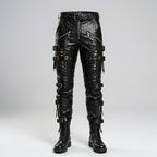 Men’s Black Sheepskin Gothic Leather Pants
