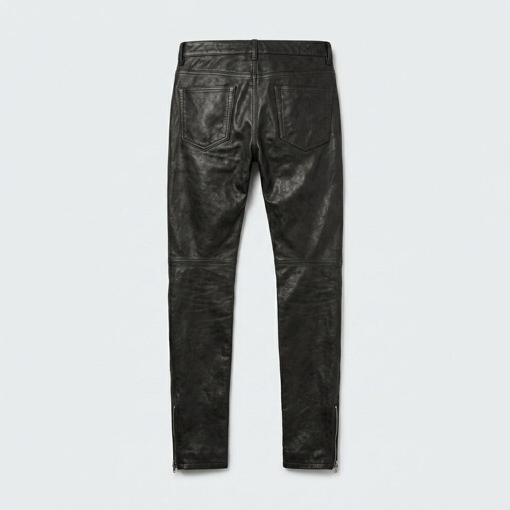 Men’s Leather Biker Riding Pants