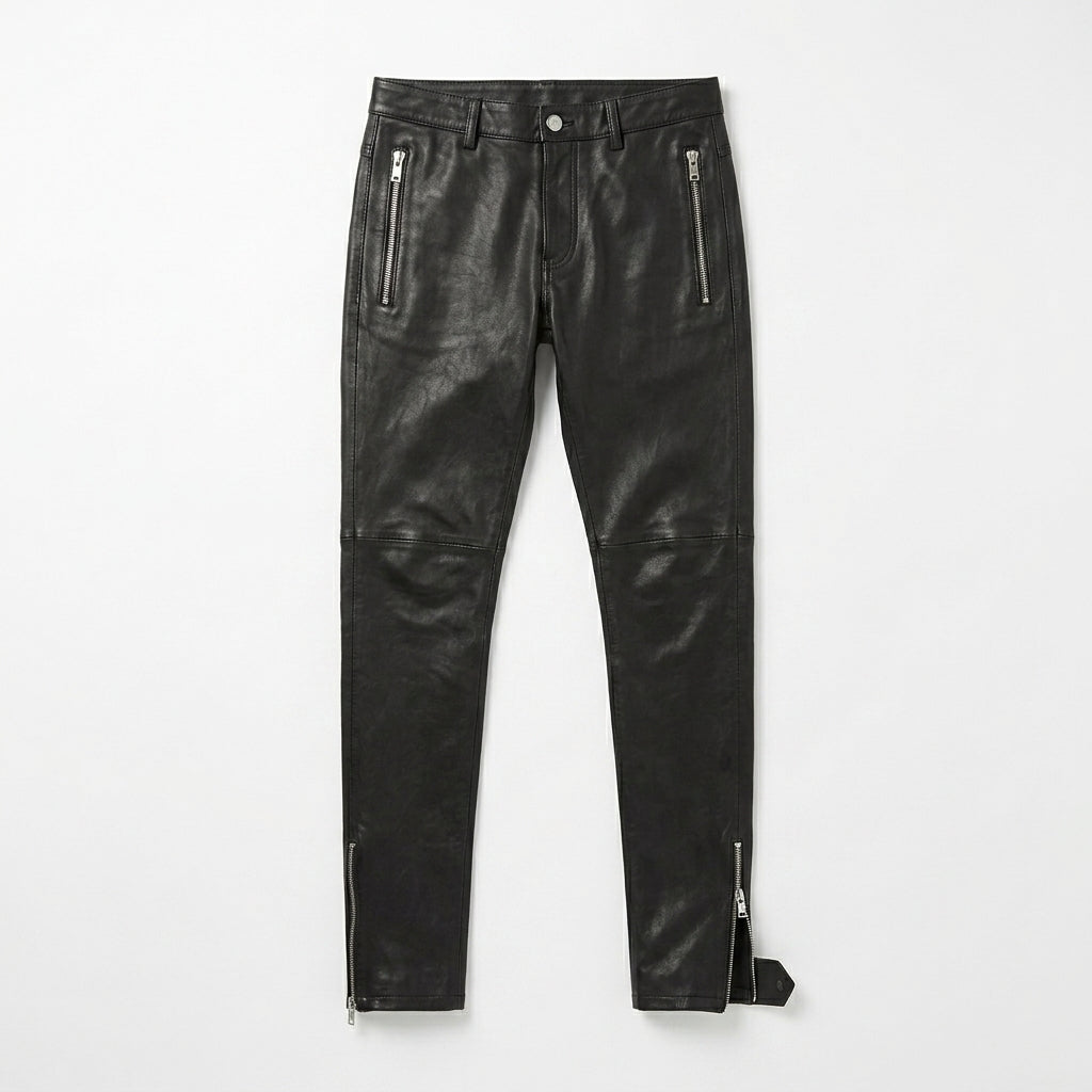 Men’s Leather Biker Riding Pants