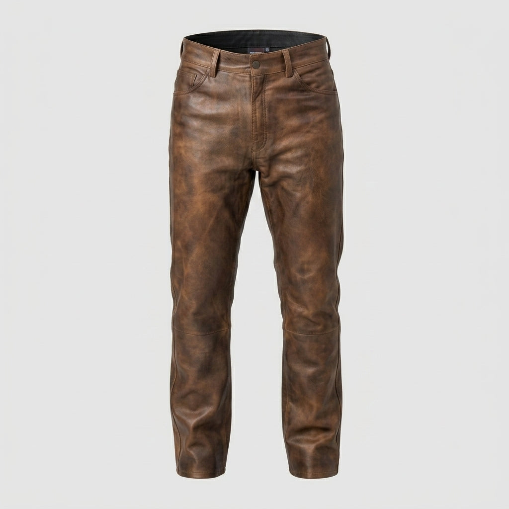 Men’s Brown Genuine Leather Pants