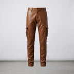 Men’s Brown Leather Cargo Pants