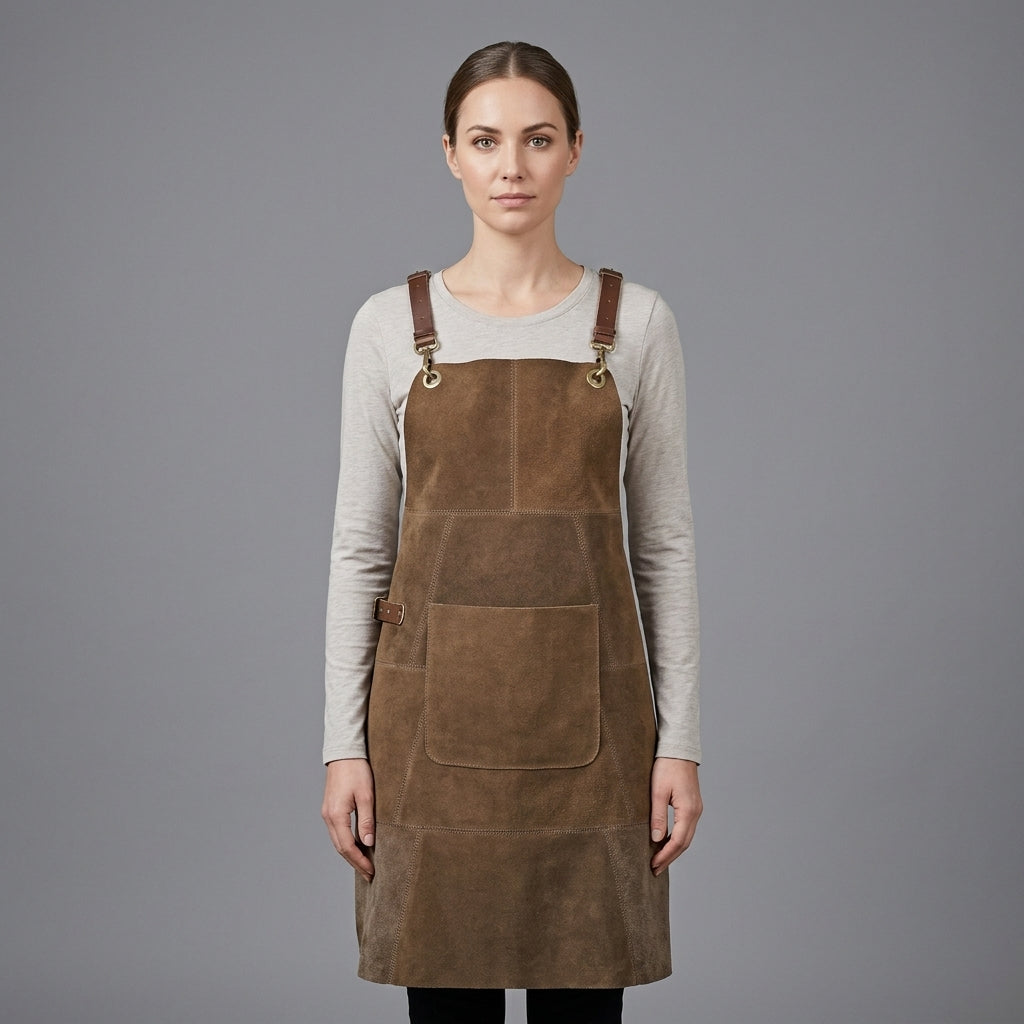 Patchwork Buffalo Suede Leather Apron