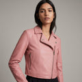 Patel Collection Chic Pink Minimalist Women’s Leather Jacket