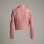 Patel Collection Chic Pink Minimalist Women’s Leather Jacket