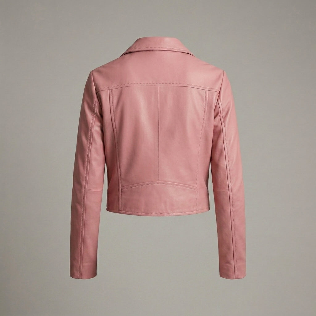 Patel Collection Chic Pink Minimalist Women’s Leather Jacket