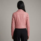Patel Collection Chic Pink Minimalist Women’s Leather Jacket