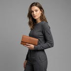 Premium Tan Textured Leather Flap Wallet