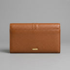 Premium Tan Textured Leather Flap Wallet