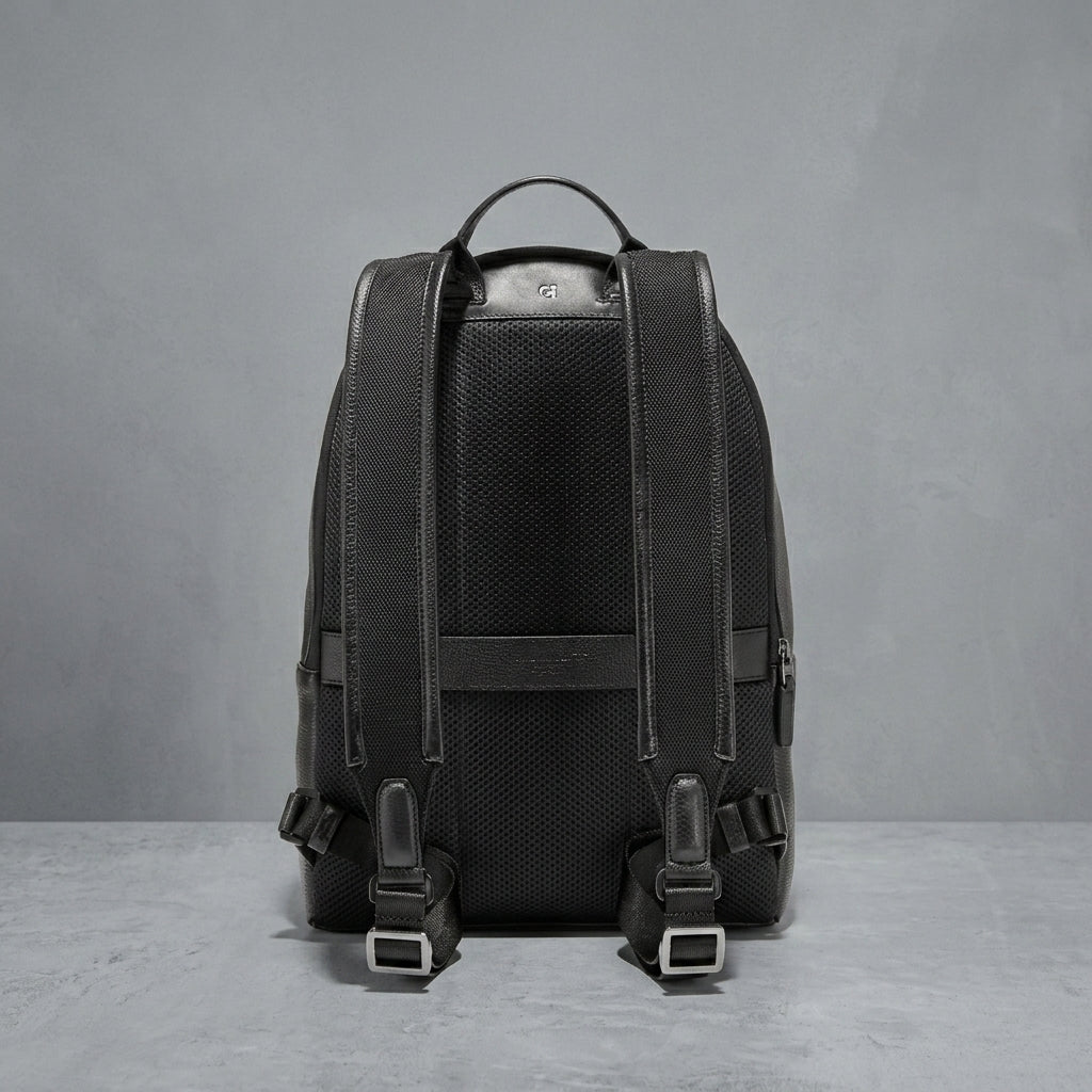 Classic Black Leather Backpack for Women