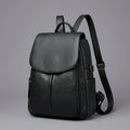 Elegant Black Leather Backpack for Girls