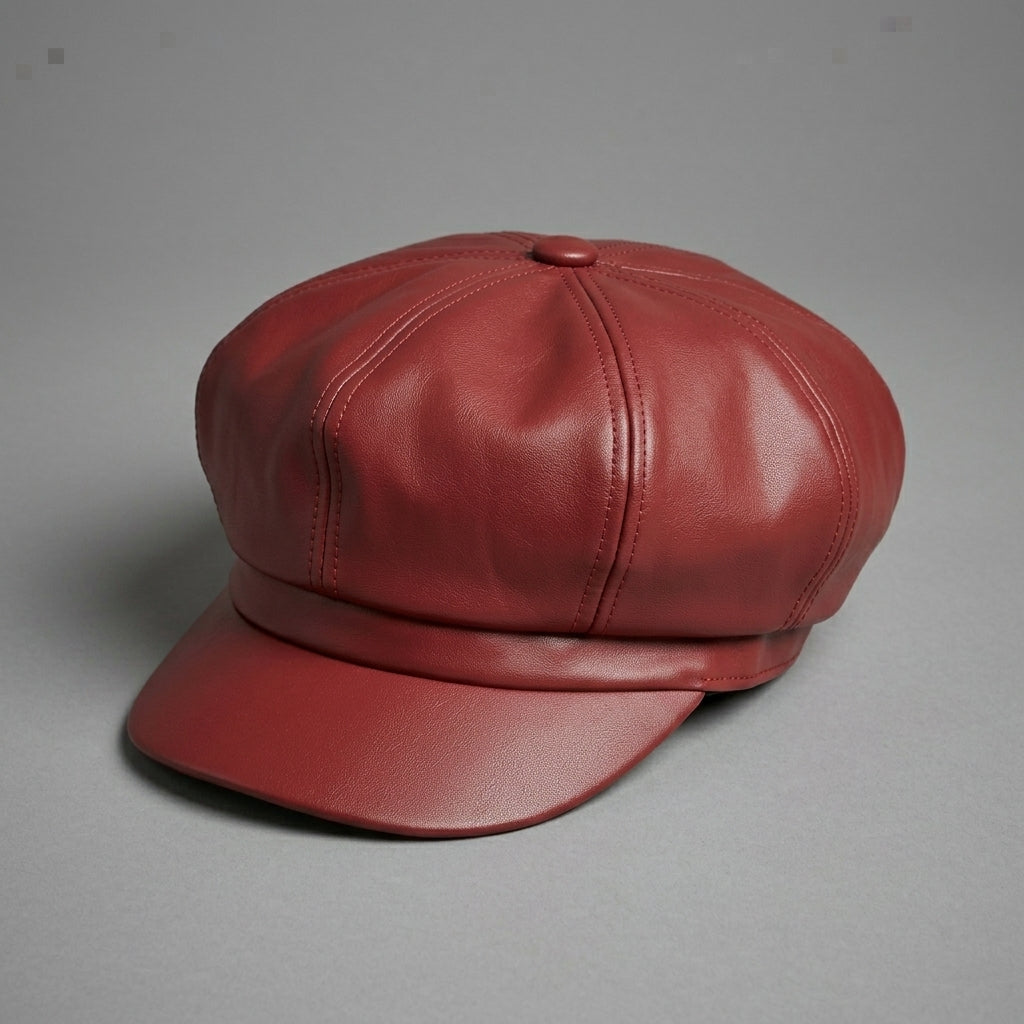 Scarlet Luxe Faux Leather Cap for Women