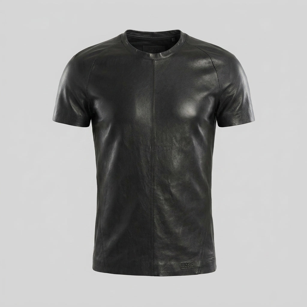 Men’s Premium Lambskin Leather T-Shirt