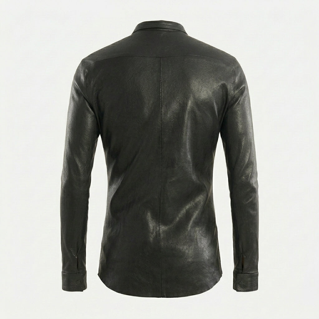 Men’s Black Leather Shirt