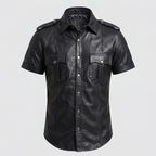 Men’s Sheep Leather Uniform-Style Shirt