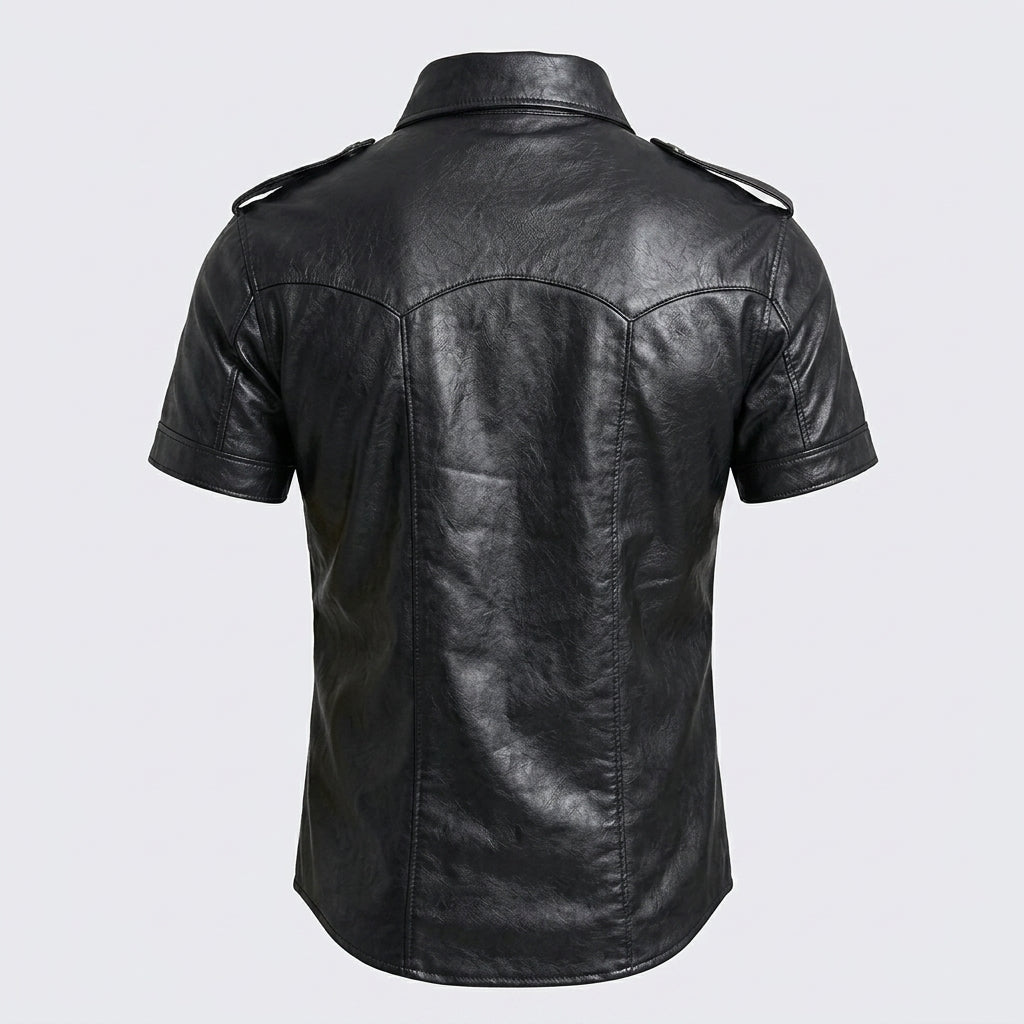 Men’s Sheep Leather Uniform-Style Shirt