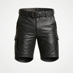 Men’s Leather Cargo Shorts