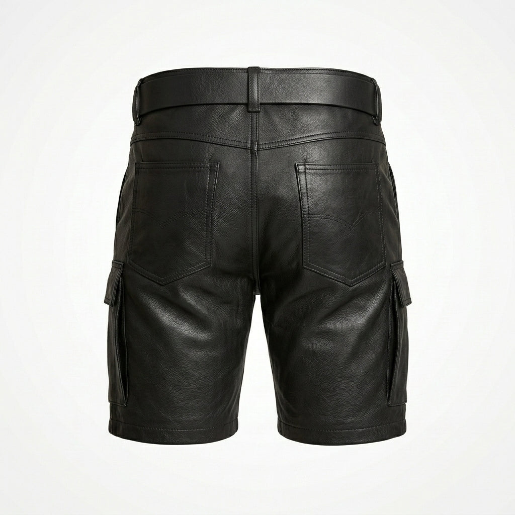 Men’s Leather Cargo Shorts