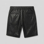 Men’s Classic Black Leather Shorts