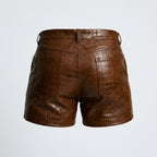 Men’s Brown Sheepskin Leather Shorts