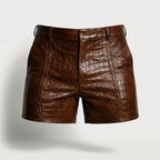 Men’s Brown Sheepskin Leather Shorts