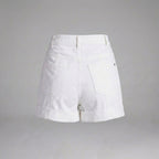 Premium White Lambskin Leather Shorts for Women