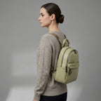 Beige Genuine Leather Backpack for Women