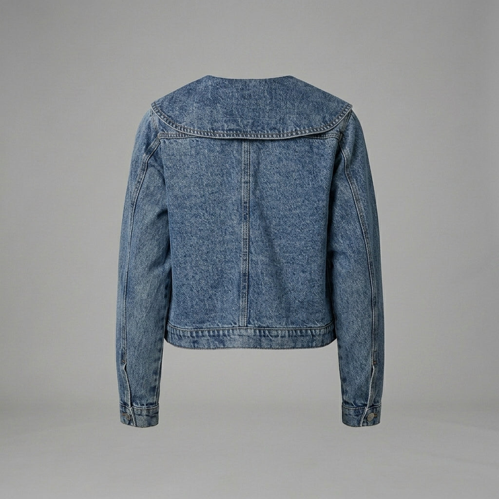 SkyBlue Peter Pan Collar Denim Jacket