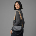 Structured Flap Crossbody Bag with Dual Adjustable & Detachable Straps