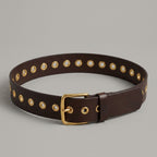 Studded Brown Leather Belt