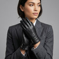 Studded Cuff Leather Gloves