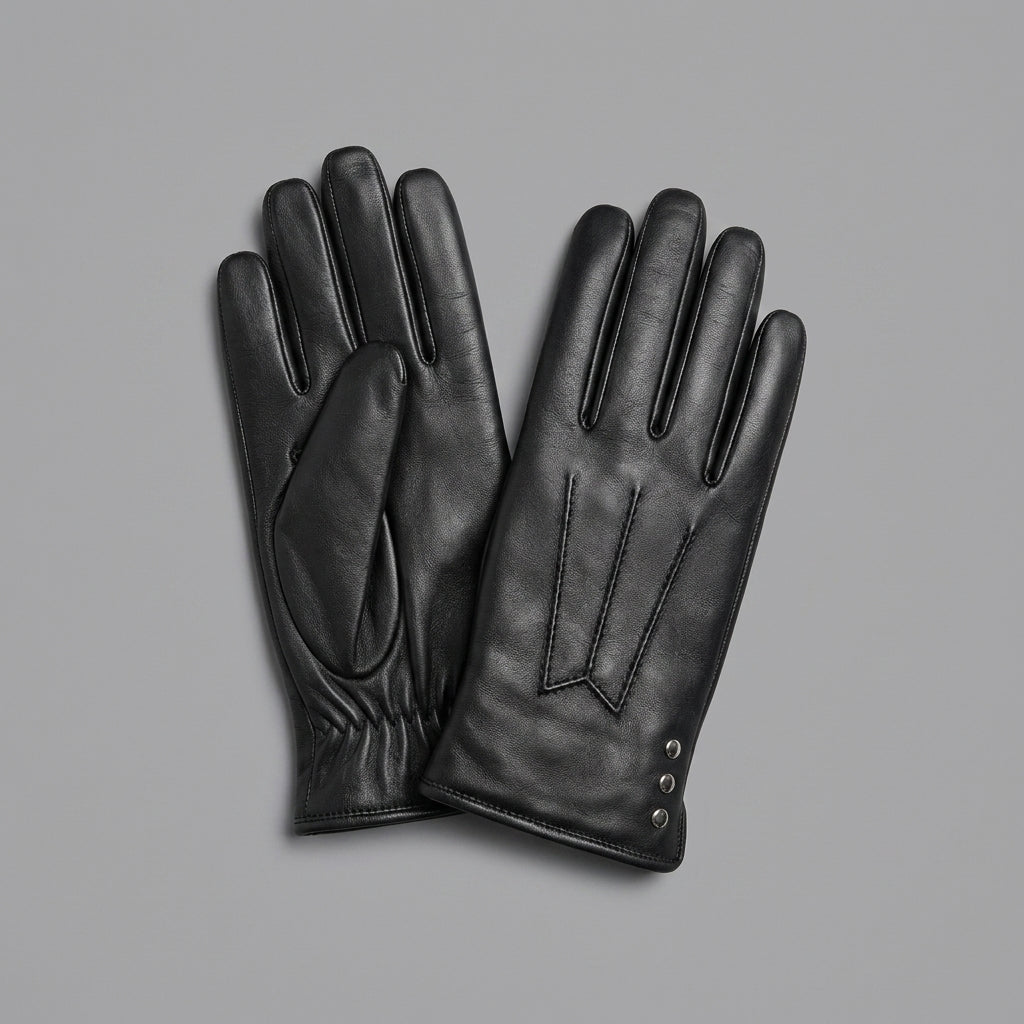 Studded Cuff Leather Gloves