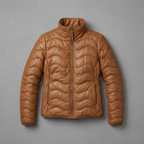 Tan Women’s Ribbed Leather Moto Jacket