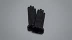 Trim Faux Leather & Faux Fur Winter Gloves